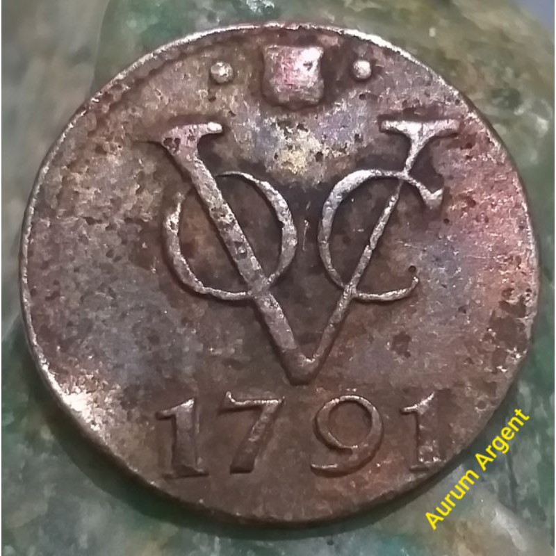S^VOC.16-- 1 PC KOIN TEMBAGA KUNO ASLI DOIT VOC TH 1791. --- COPPER COIN ---