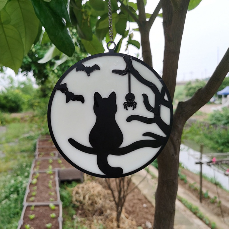 Liontin Desain Laba-Laba Dan Kucing Luminous Untuk Dekorasi Taman