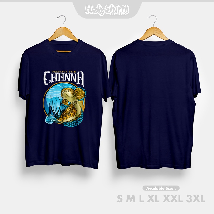 Kaos Baju Channa Auranti Snakehead Predator Fish Kaos Distro