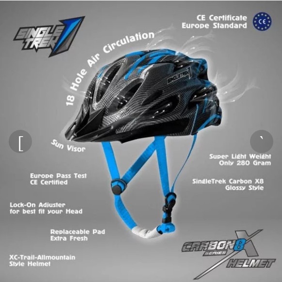 Helm Sepeda Single Trek Motif Carbon X8