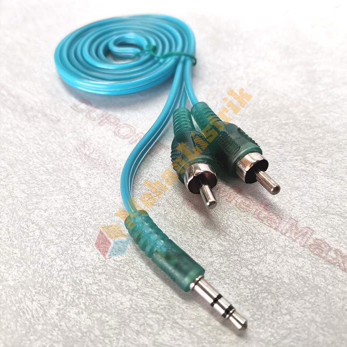 Kabel Aux Audio Input Aux 3.5mm Ke 2 RCA 1 Meter Transparan