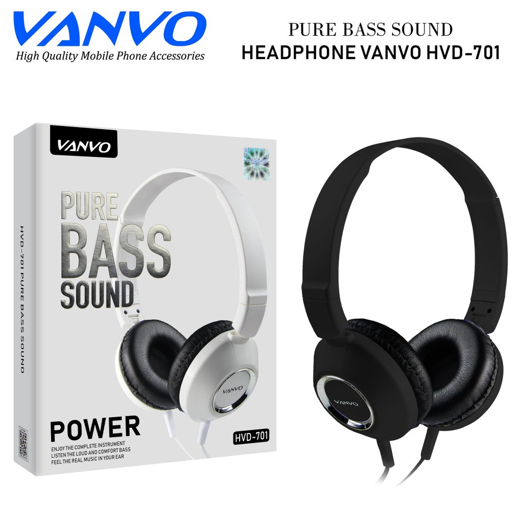 Headphone Vanvo HVD-701 Pure Bass Sound Wired Headphone Bando VANVO High Performance In-Ear