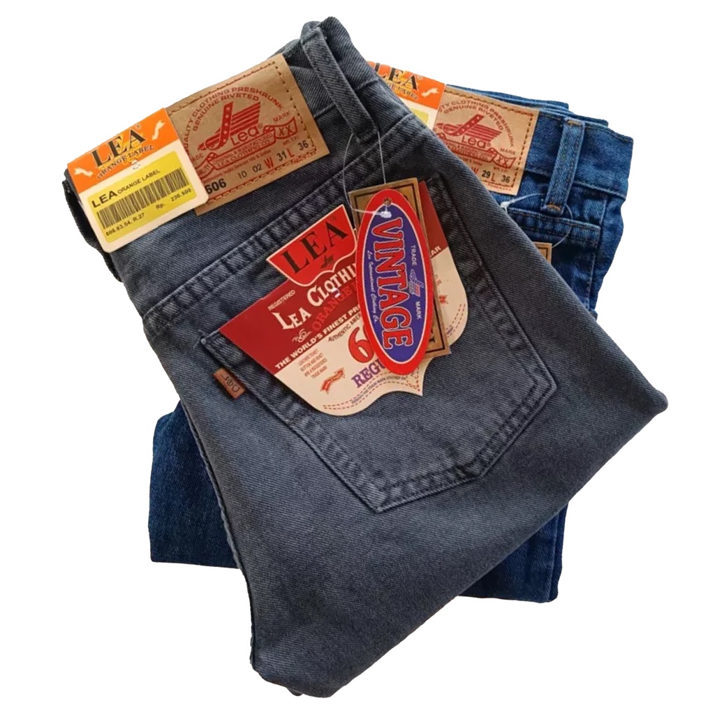 Jeans lea Pria Terbaru Lea 606 Berkualitas Model standart basic jins - Abu