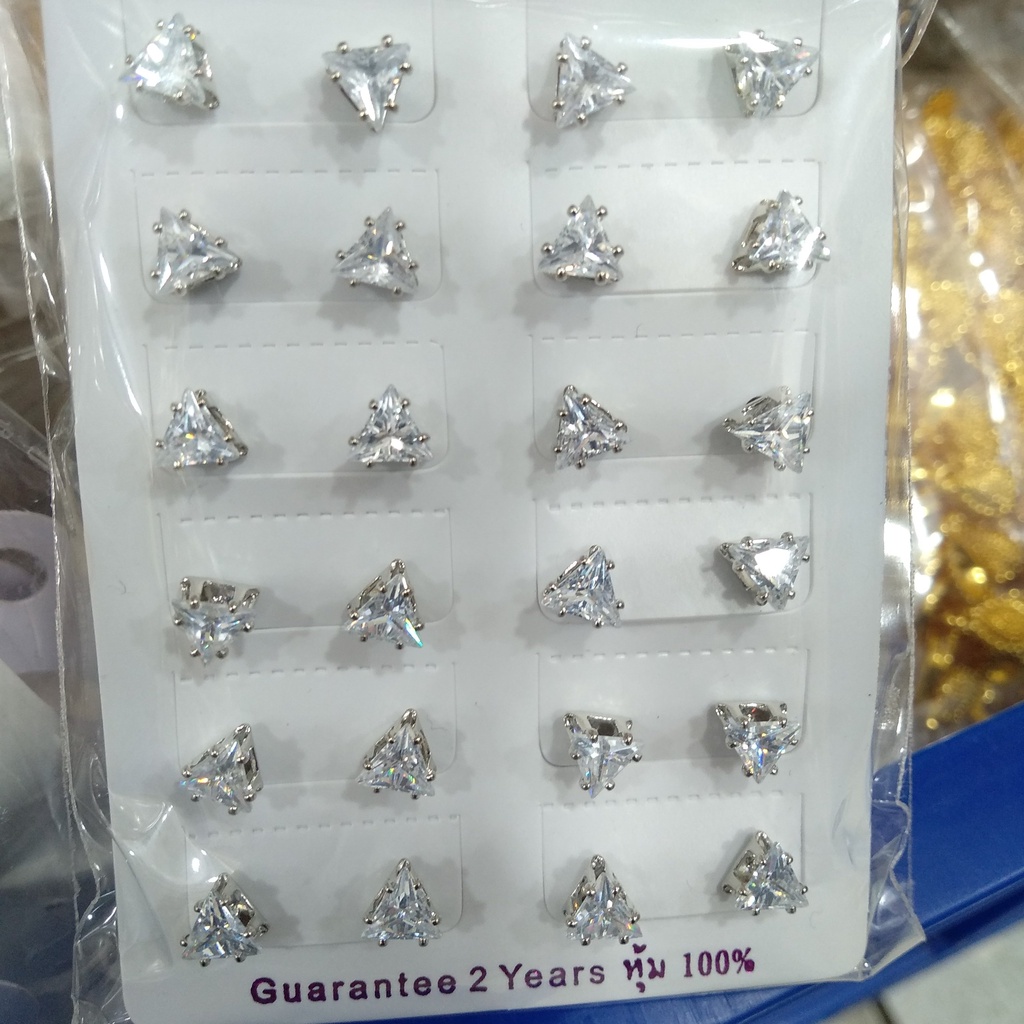 AV347 Grosir Anting Tusuk Mata Satu Motif Segitiga