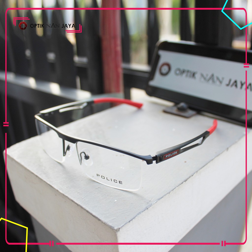( GRATIS LENSA ) Frame Kacamata Minus Baca Pria Police Sport PLC6708
