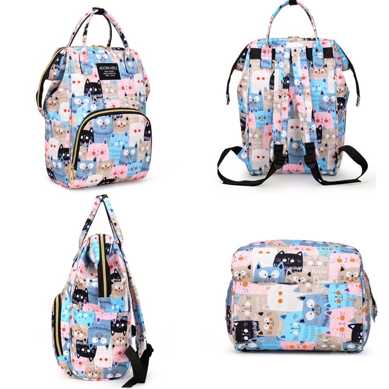 TAS BAYI 6005 - Tas Bayi Multifungsi ADORKABLE Tas Popok Baby Diapers Bag Tas Perlengkapan Travelling Ransel Backpack - H1