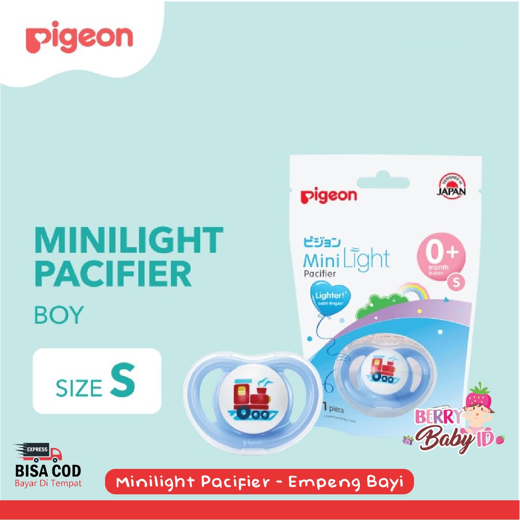 Pigeon Silicone Minilight Pacifier Empeng Dot Soother Bayi Size S M L Berry Mart