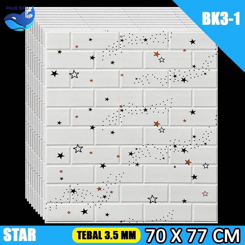 Wallpaper dinding wallfoam 3d motif gambar Dekorasi Kamar murah 70x77cm-STAR