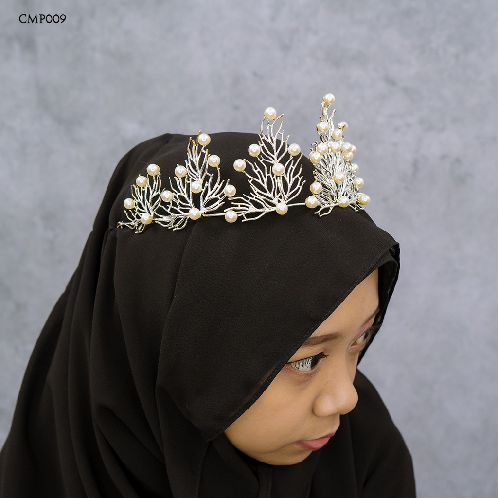 [PRODUK TERBATAS] MAHKOTA BRIDAL TIARA FASHION WANITA ASESORIS SILVER CMP009