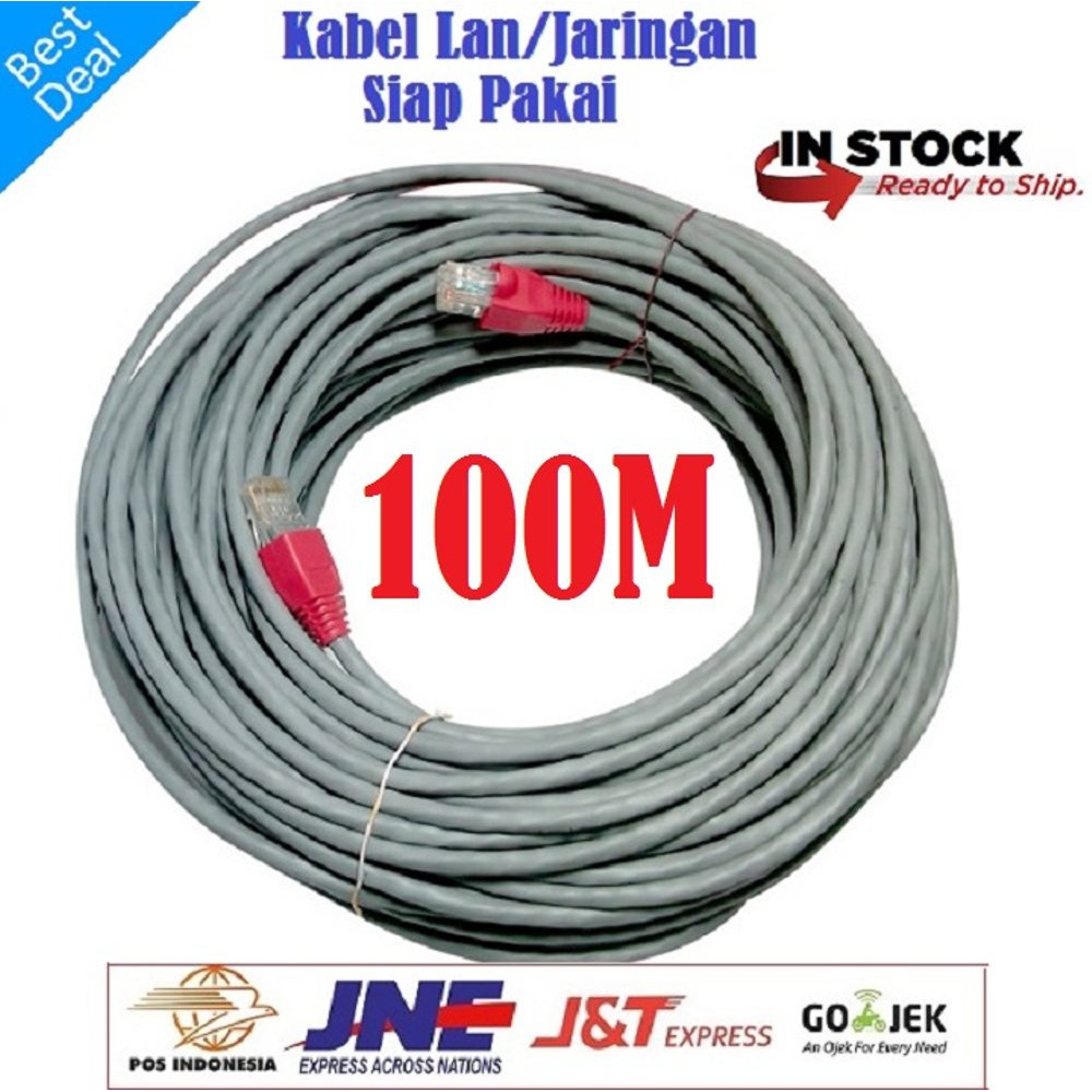 Kabel LAN 100 M UTP CAT5e -Rj45 - Plugboot Siap Pakai 100 Meter