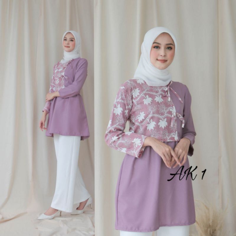 tey-17 Batik wanita ASJ SA HRB026 Kenongo Kemeja Tosca Pendek-9