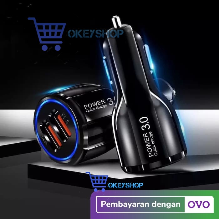Car Charger QC3.0 Dual USB Fast Charging Qualcomm Quick Charger 12-24V