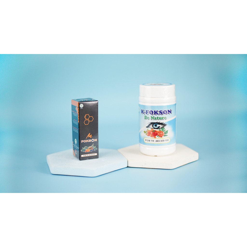 Obat Mata Katarak Mata Rabun Kapsul K-FOKSON Bonus FOKSON (Tetes Mata) De Nature