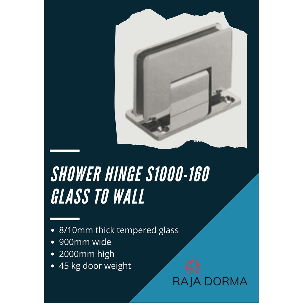 Shower Hinge Dorma S1000-160 dormakaba Glass to Wall 90 Derajat (Satuan) Engsel Pintu Kaca Kamar Man