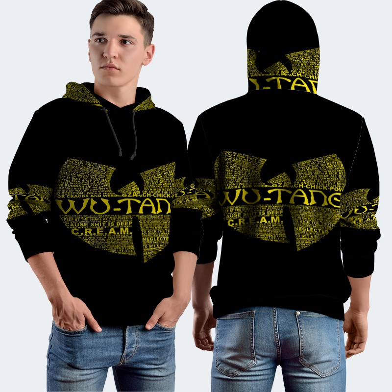 Jaket Hoodie Fullprint Wu Tang Clan Bahan Polyester Jersey