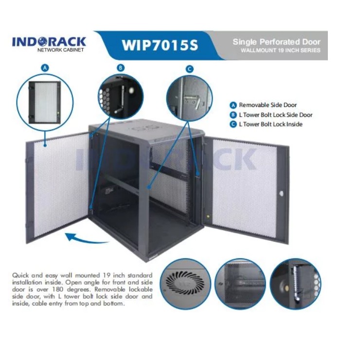 Wallmount Rack WIP7015S Rack Server 15U Single Perforated Door 19 inch Series