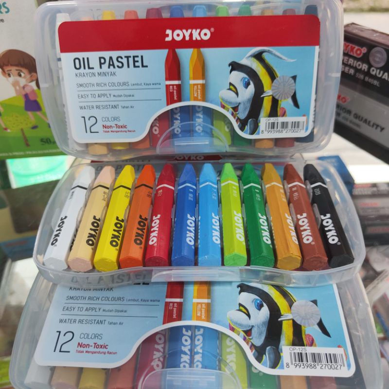 (ORI) Joyko Oil Pastel Crayon 12 Warna OP-12S Anti Racun