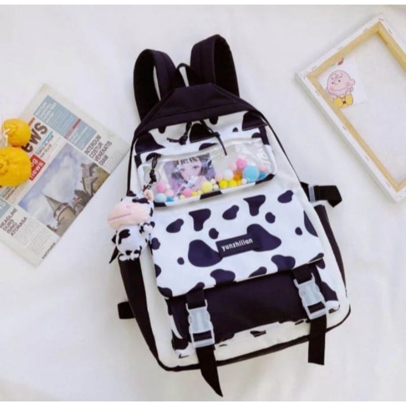 Raidstore93_ Tas ransel motif kombinasi/Tas ransel sekolah terbaru
