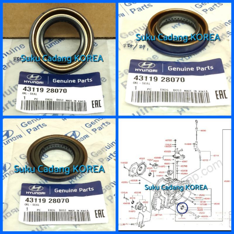 Seal Kokel Kohel Transmisi Kanan Matic Hyundai Accent Getz Matrix Transmisi Manual Matic KIA Picanto