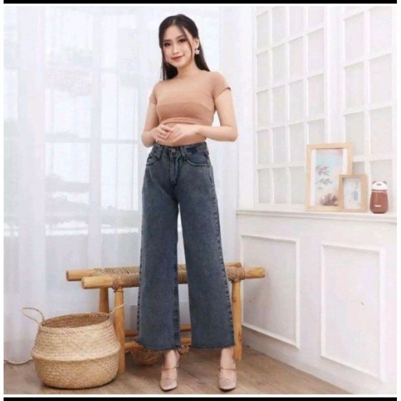 JUMBO HIGHWAIST KULOT RAWIS JEANS SIZE 27-42