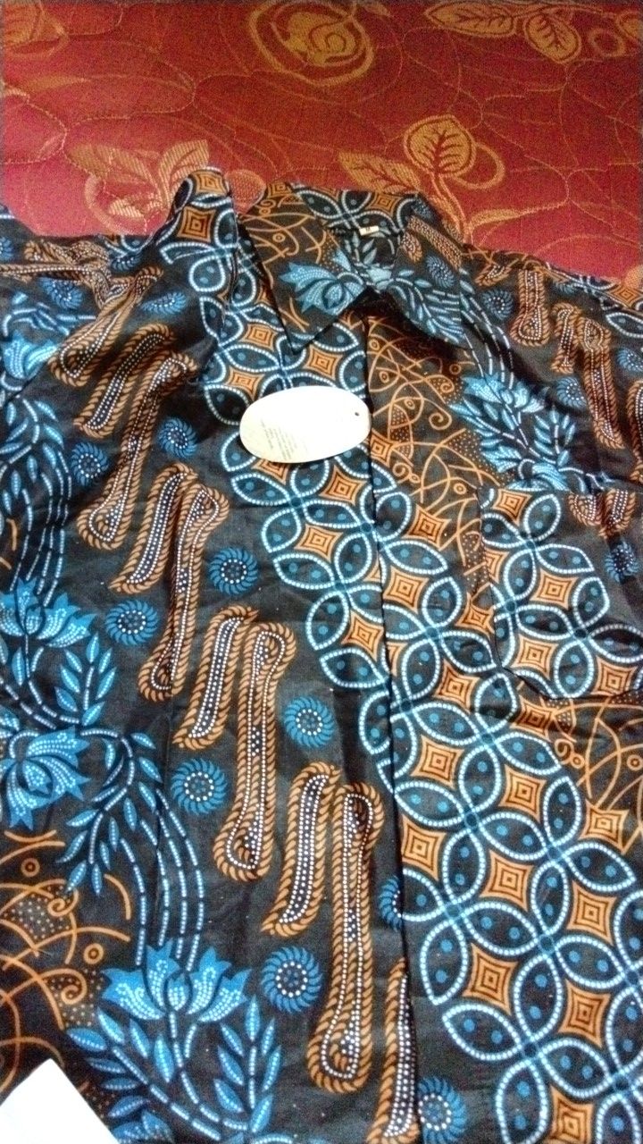 Best Seller Couple Batik Hem Dan Tuniq Motif Seno Biru