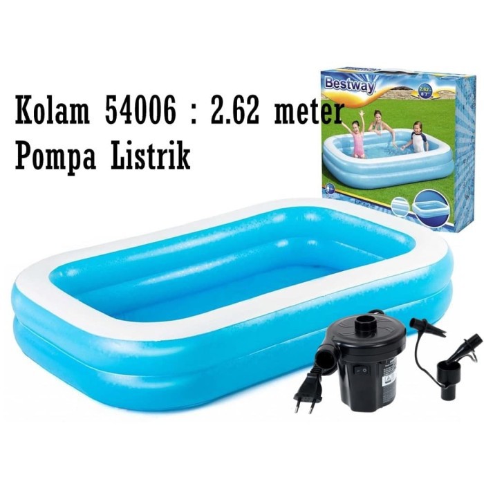 KOLAM RENANG ANAK KOTAK Polos 262 bestway 54006 / aquatic c006