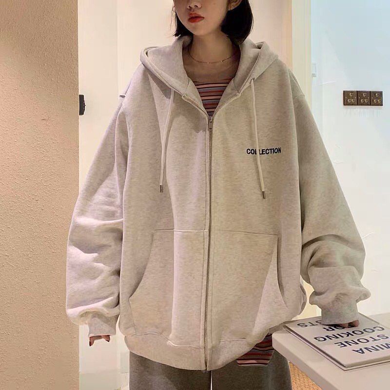 COLECTION HOODIE ZIPER | SWEATER OVERSIZE WANITA KOREAN