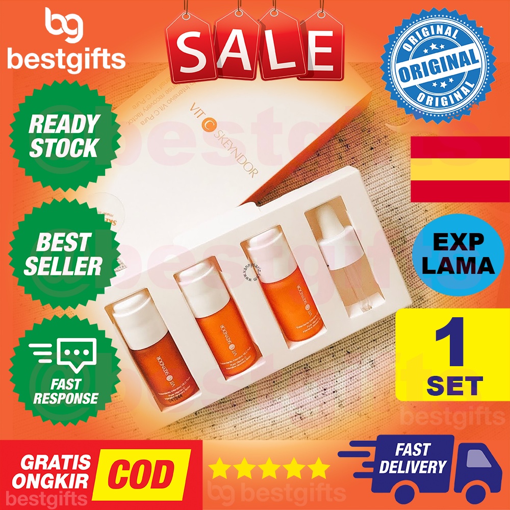 SKEYNDOR PURE VITAMIN C INTENSE FACTOR MENYAMARKAN KERUTAN PADA KULIT WAJAH MENCERAHKAN ANTI AGING 1 SET