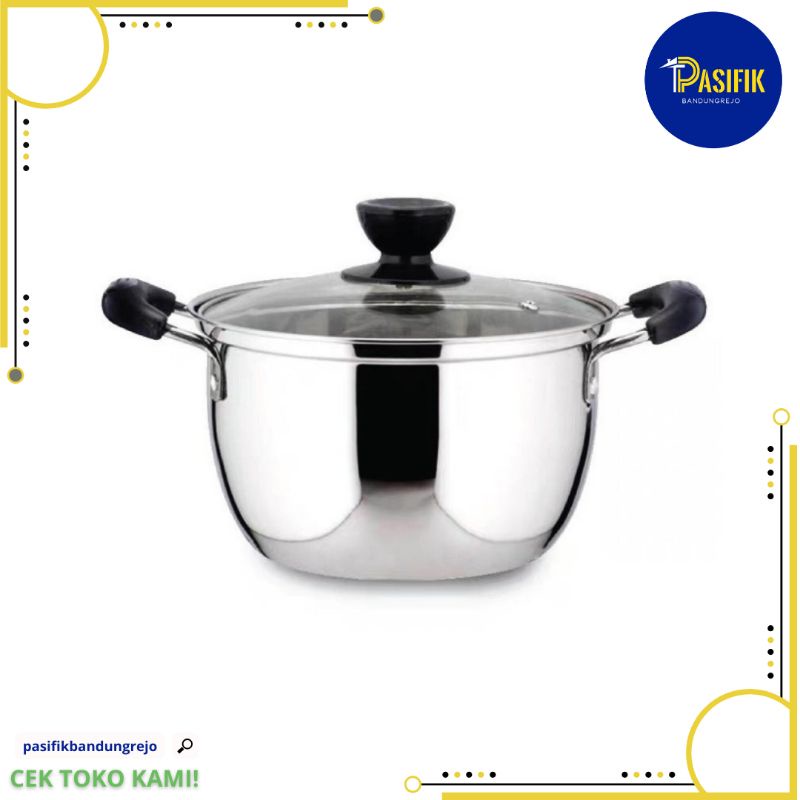 SUBRON Soup pot panci sup sop stainless steel tutup kaca