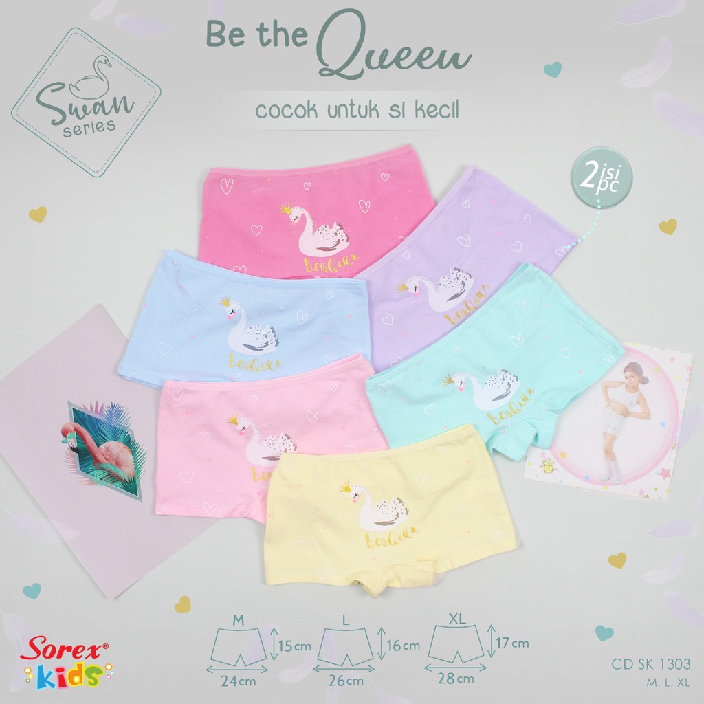 (2pcs) Celana Dalam Anak Perempuan Sorex Cd Anak Sorex Cewek Hotpant Anak Sorex