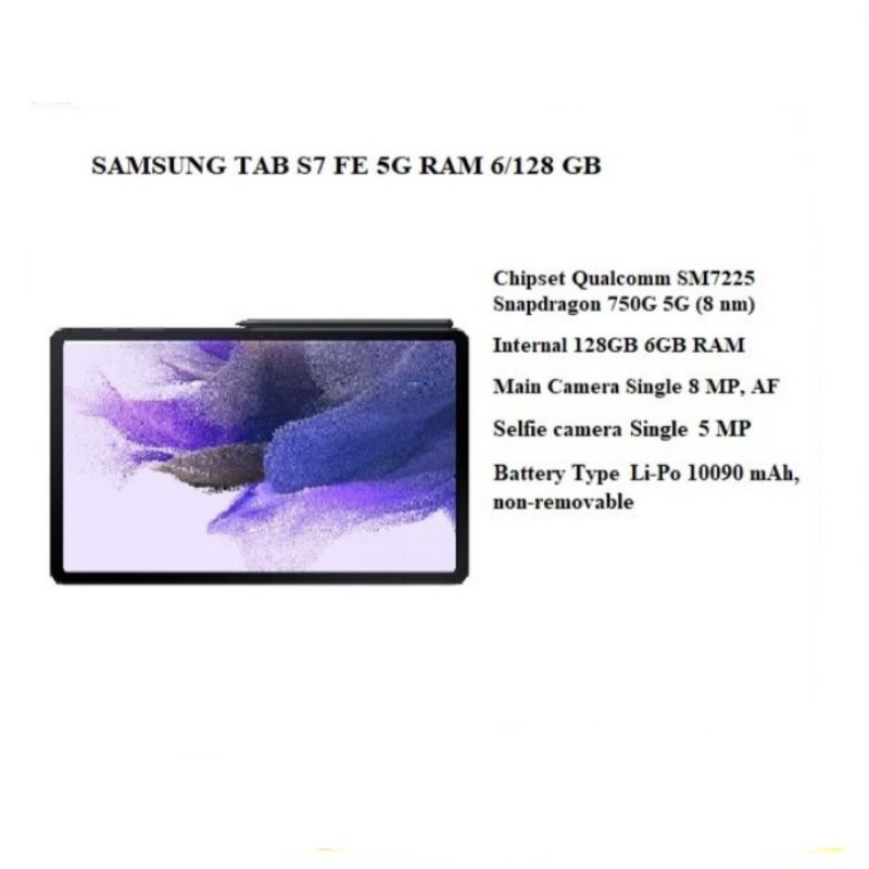 Samsung Tab S7 Fe 5G 6/128Gb