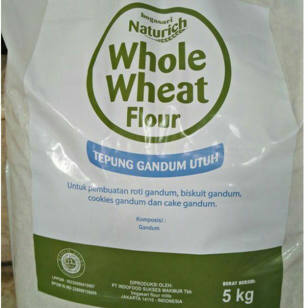 

Naturich Tepung gandum 500 gr/Wheat Flour/Whole Wheat Flour/Biskuit Gandum/Kue Kering/Roti Gandum