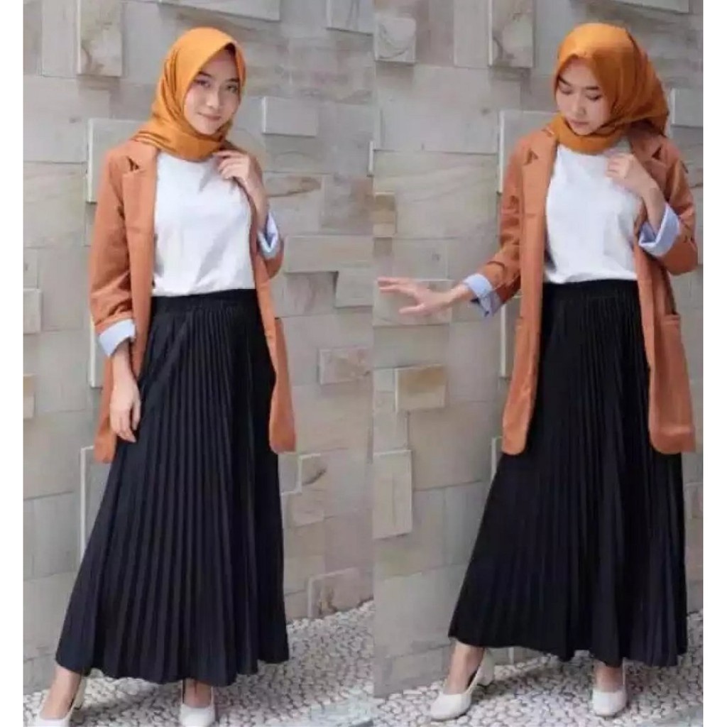 ROK PLISKET PREMIUM - ROK PLISKET PANJANG - ROK WANITA