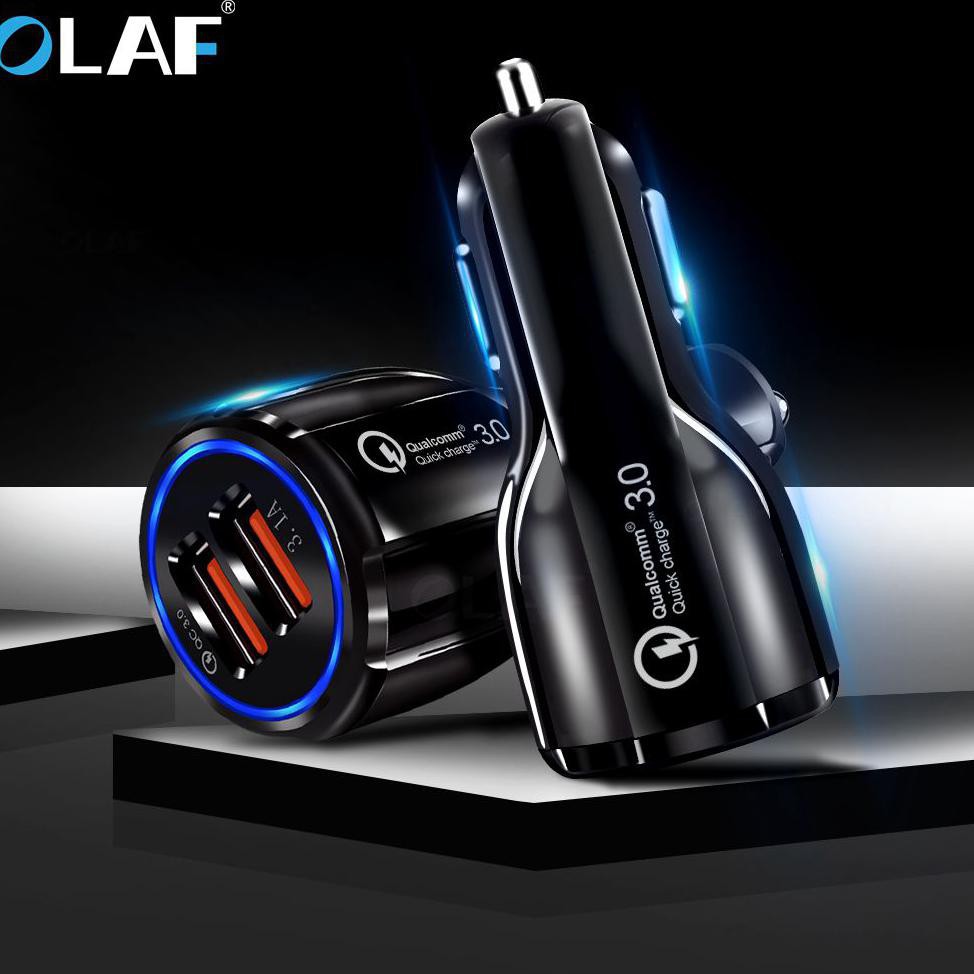 Car Charger Dual USB 2 Port 3.1A QC3.0 DC-681 Black Taffware IDO002 Grab Medan