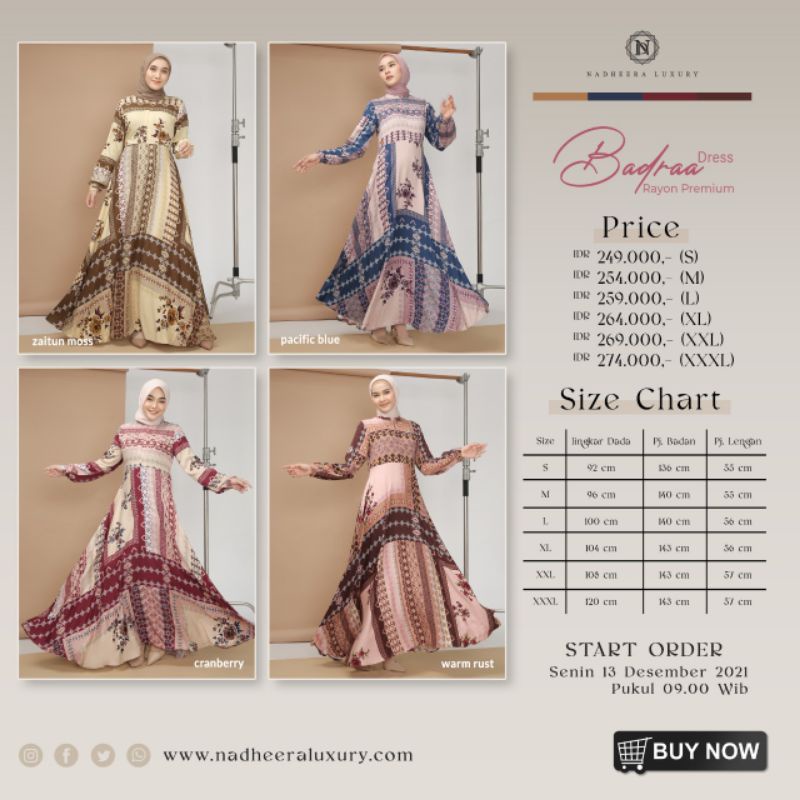 Dress Sultan BADRAA DRESS Nadheera Luxury