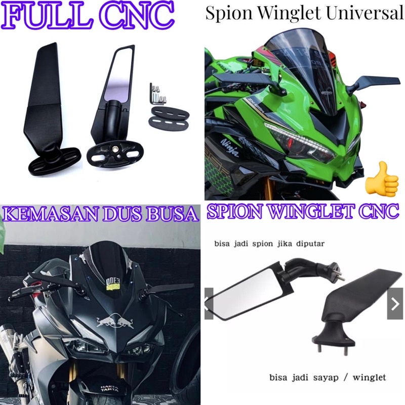 SPION WINGLET FULL CNC KEMASAN DUS BUSA BARANG SESUAI FOTO/IKLAN REALPIC TERMURAH UNIVERSAL