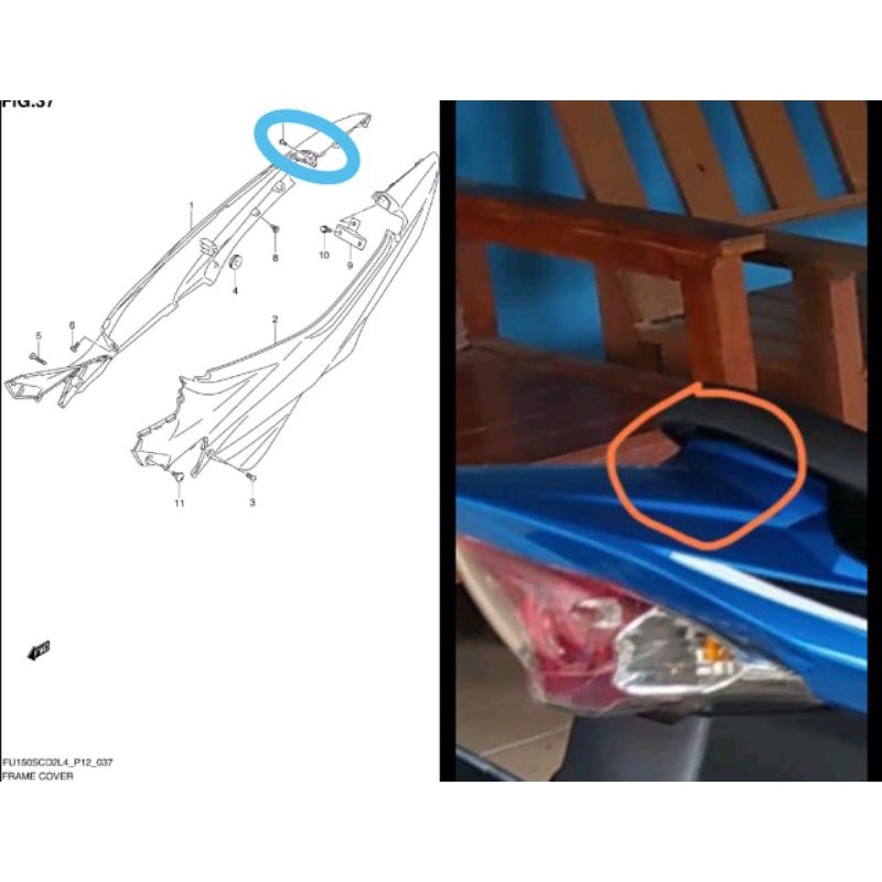 baut screw bodi body belakang suzuki satria fu karbu ori sgp