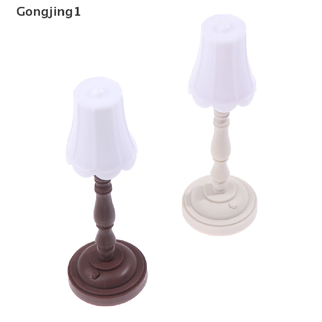 Gongjing1 Mainan Miniatur Lampu Lantai LED Skala 1: 12 Untuk Aksesoris Rumah Boneka