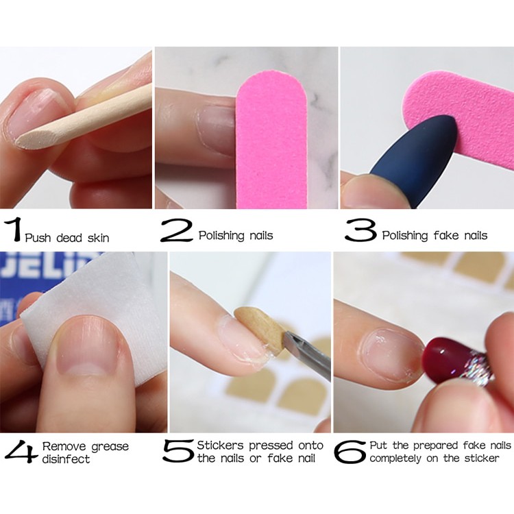 [HANAMI] KUKU PALSU POLOS FRENCH MANICURE  FAKE NAIL KPS