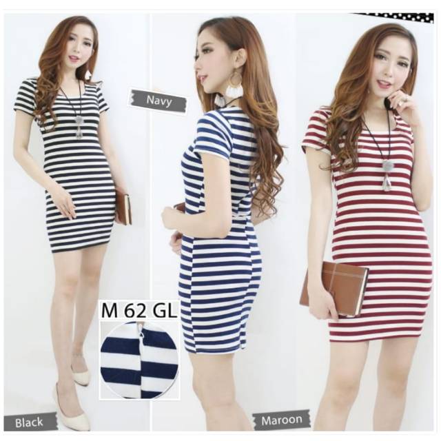 Dress mini salur wanita kaos  import  Shopee Indonesia