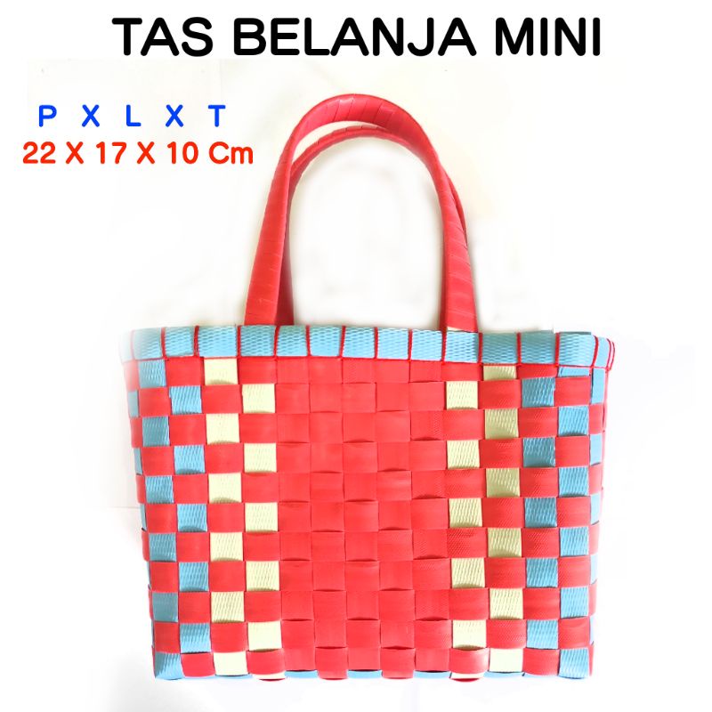 Tas Krendeng Belanja Anyaman Plastik Mini Cantik Untuk Hadiah Souvenir