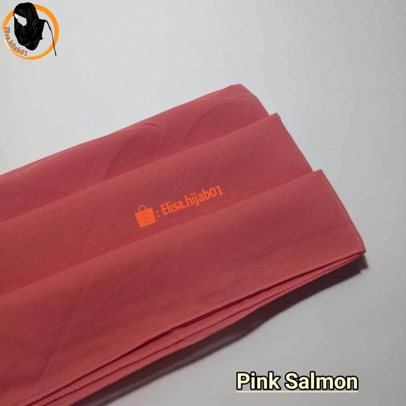 [ COD ] Hijab Bella Square Premium Hijab Segiempat-Pink Salmon