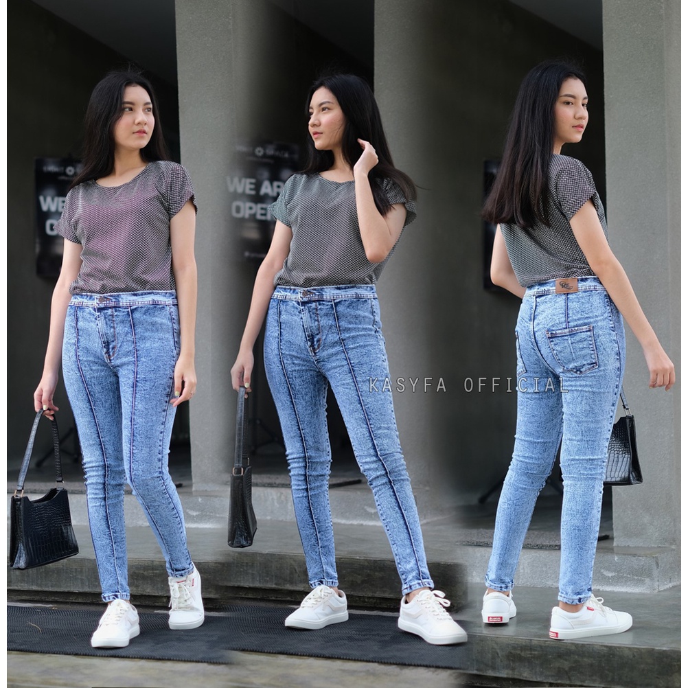 JEANS HIGHWAIST SNOWLY // HIGH WAIST JEANS SNOWLY WANITA