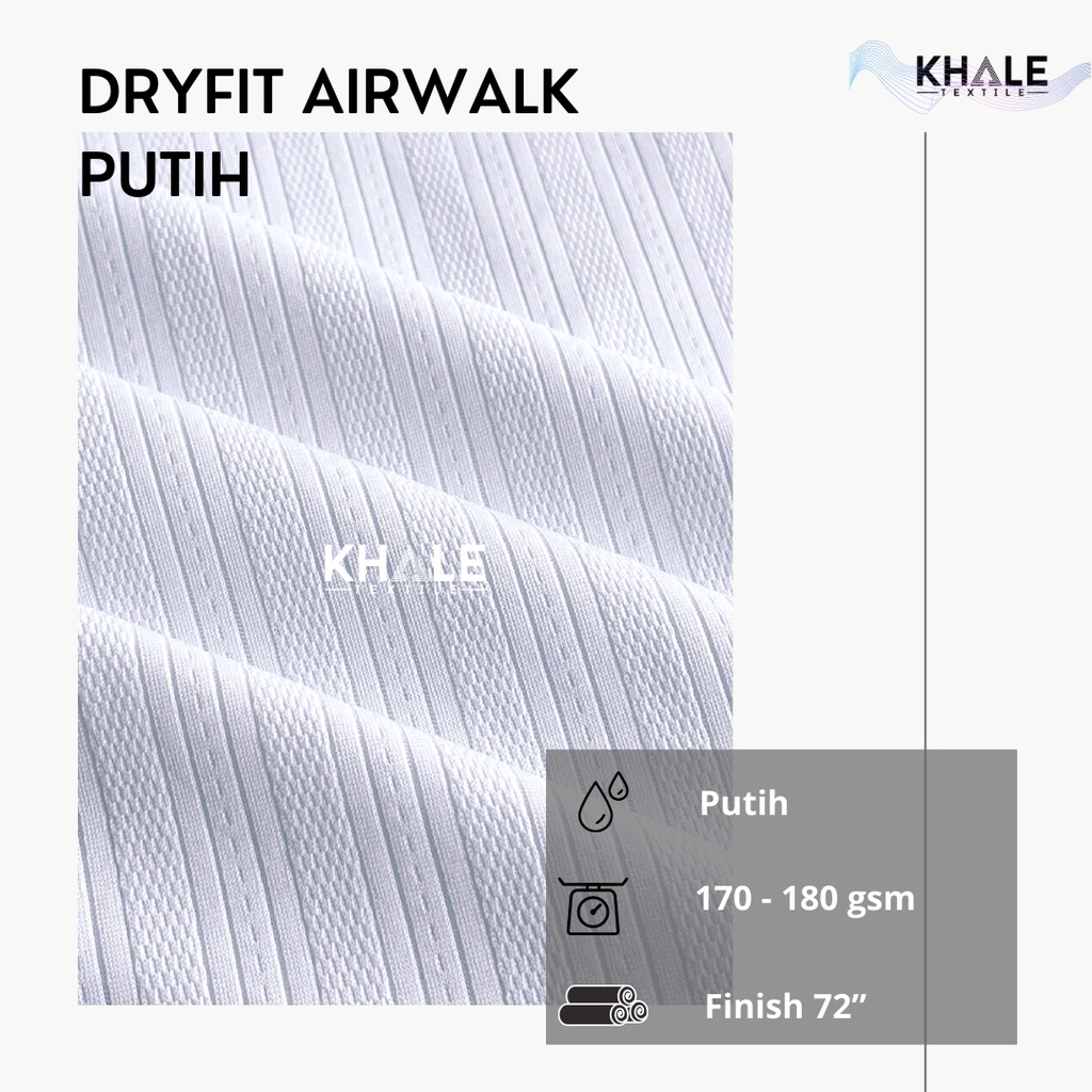 Bahan Kain Drifit Airwalk Putih Premium Jersey Dryfit Polyester