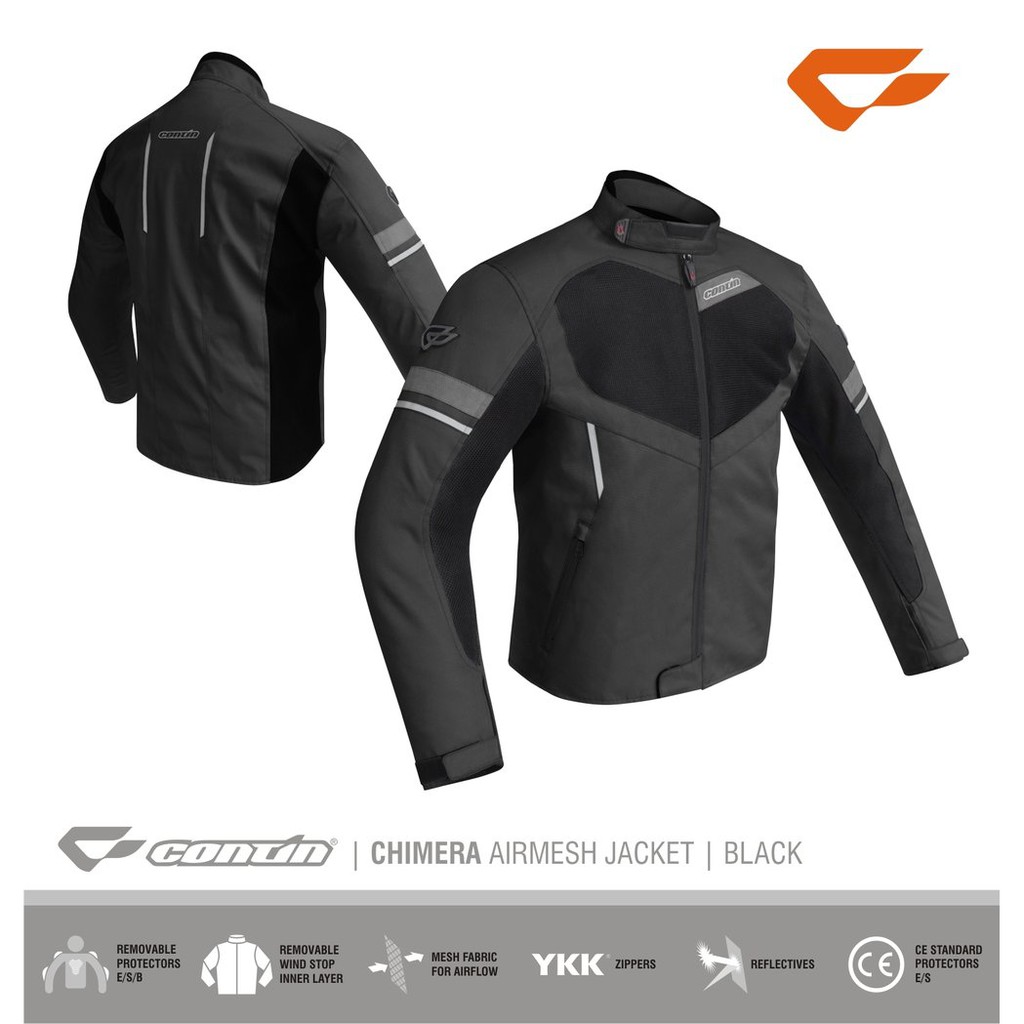Jaket Motor Touring Anti Air Full Protector CONTIN Chimera Hitam ( Ori )