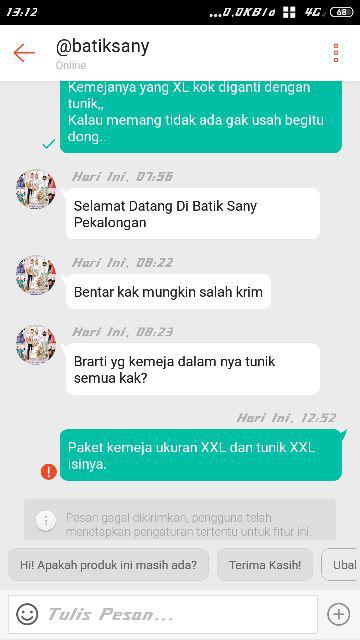 Batik Couple - Blouse Atasan Batik Motif Batik Seno Biru Pekalongan