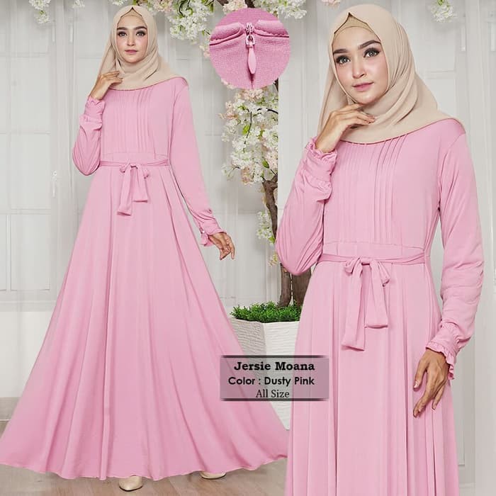 GAMIS MUSLIM JERSIE POLOS DUSTY MEWAH JOANNA / GAMIS PESTA SIMPLE TERLARIS