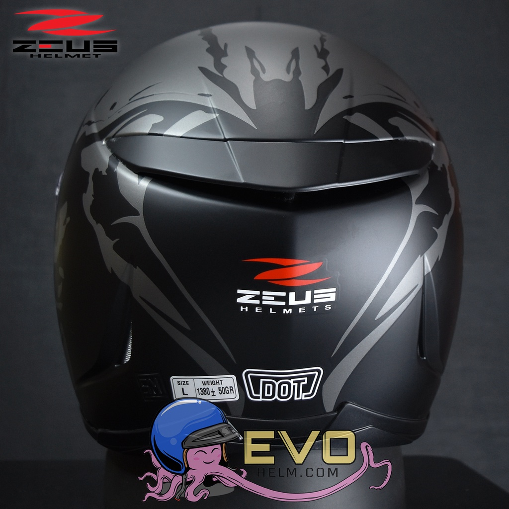 ZEUS ZS- 822B MBLK AN27 FLUO YEL FULL FACE SINGLE VISOR (FREE DARK SMOKE VISOR)