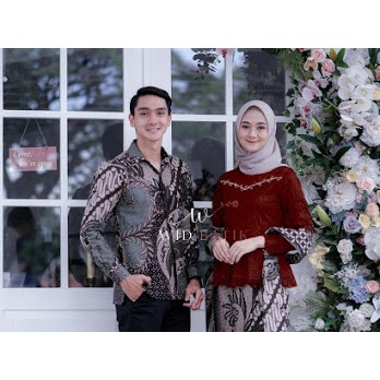 ADA JUMBO!! Couple Pasangan Couple Brukat Kebaya Set Rok Kemeja Batik Baju batik couple pasangan wanita terbaru modern remaja dewasa adiva couple