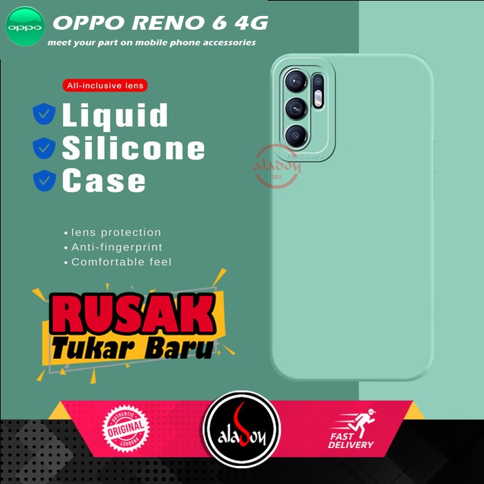 Soft Case Oppo Reno 6 4G Case Liquid Silicone Pro Camera Premium Casing